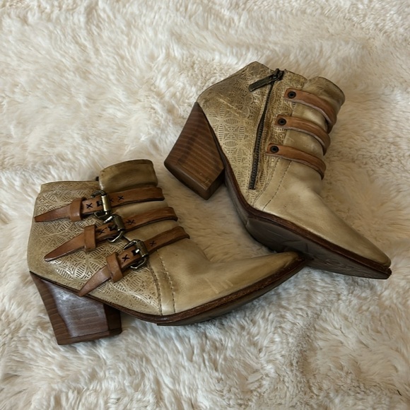 A.S.98 Airstep Strappy Buckle Pointed Toe Western Booties - Picture 2 of 10